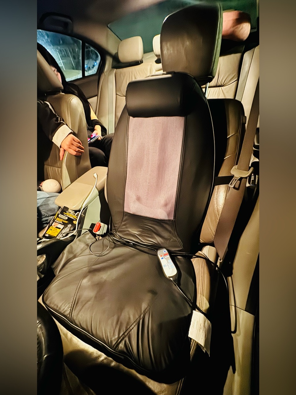Black Heated Massage Car Seat cover with Wired Remote